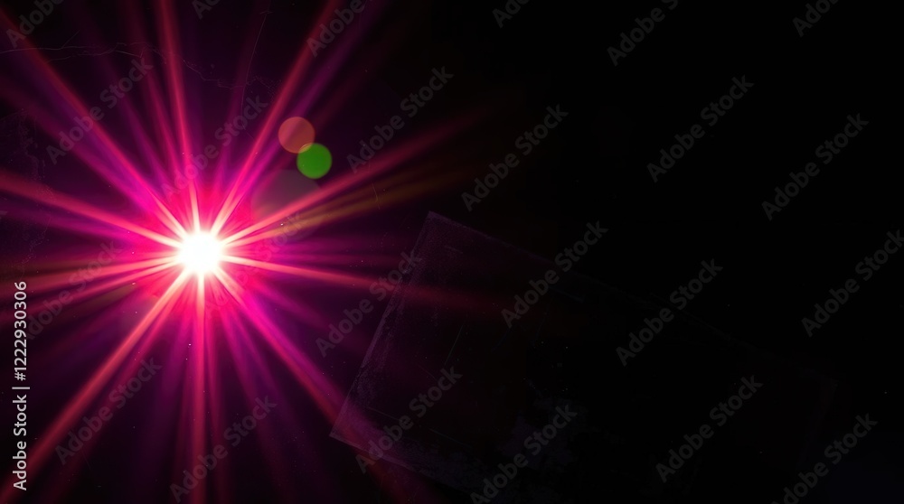 Obraz premium Vibrant Light Burst with Color Flares Against Dark Background