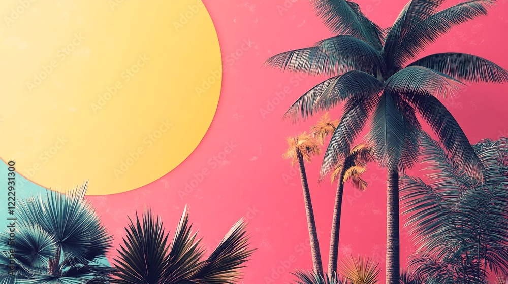Obraz premium Sunset over Tropical Palms.