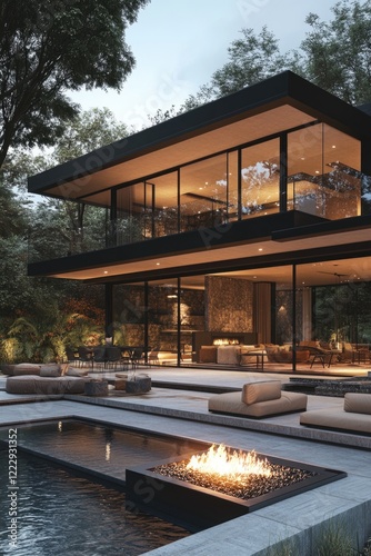 Wallpaper Mural Cozy backyard with fire pit Torontodigital.ca