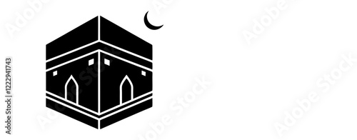 kaabah silhouette icon vector illustration