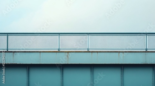 Detail of Northbound Bridge on A56 Road with Clear Sky and Blank Space for Text and Graphics photo