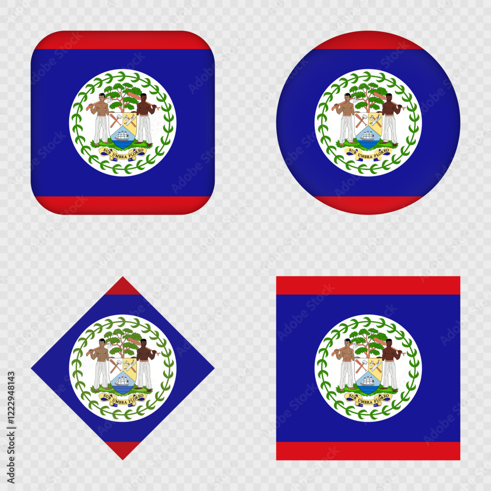 Belize Flag Icons Pack. Vector illustration. Belize Flag Icons Pack. Vector illustration.