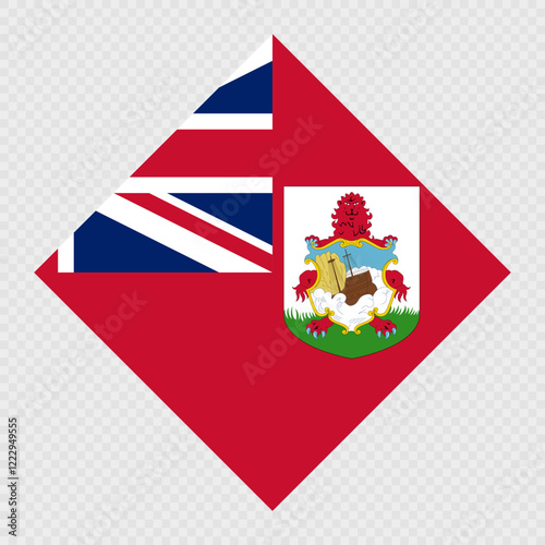Bermuda rhombus flag. Vector illustration.