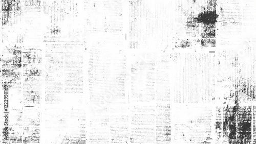 Newspaper Grunge black and white. Newspaper paper grunge vintage old aged texture background. Newspaper with old grunge vintage unreadable paper texture background. 