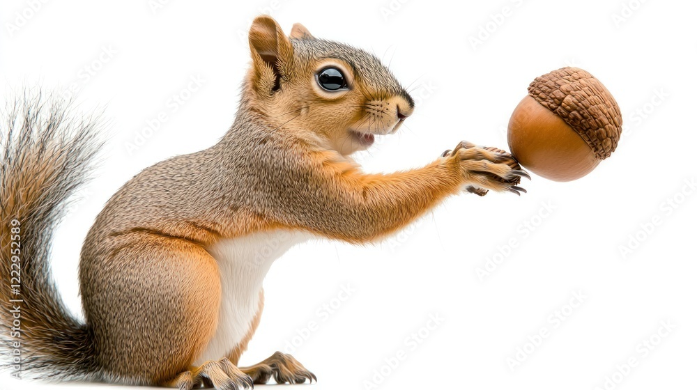 Obraz premium Adorable Squirrel with Acorn