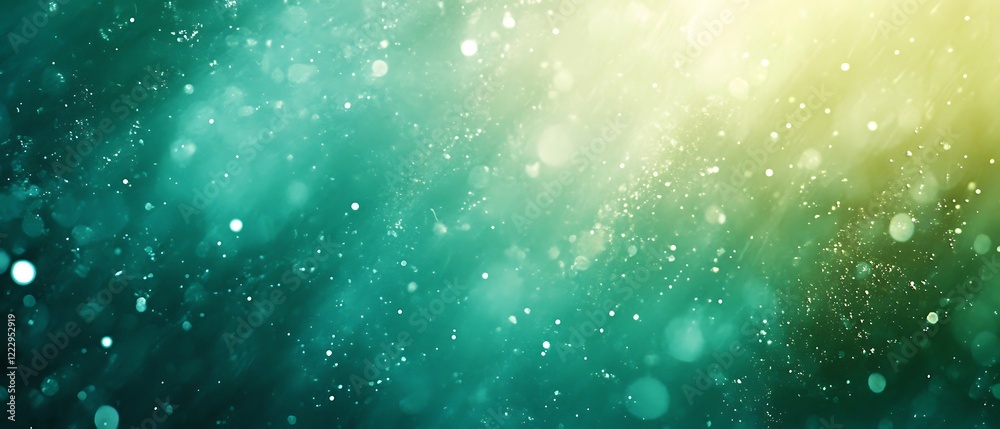 Naklejka premium Emerald and ivory magical abstract background with floating