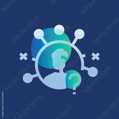 Negative personal traits glassmorphism illustration.