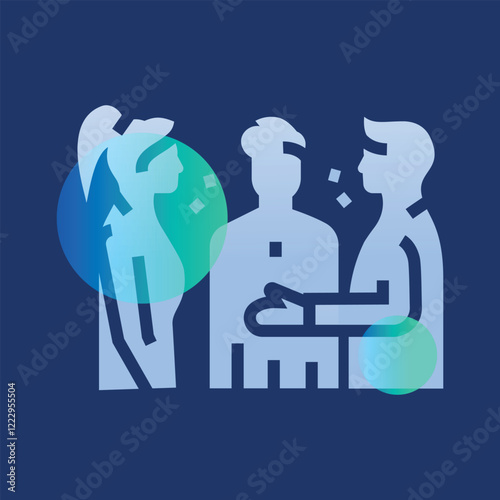 Group interview glassmorphism illustration.