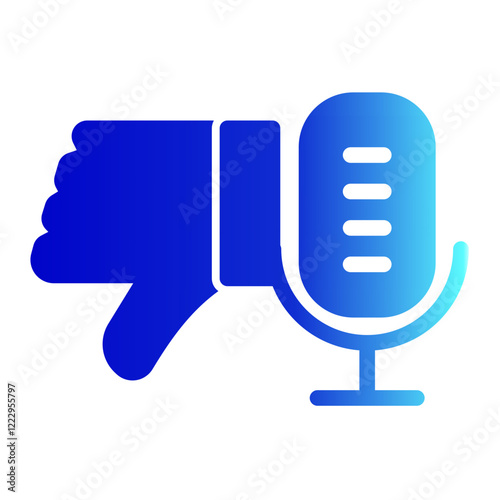 Dislike Icon With Hand and Mic Trendy Solid Gradient Style