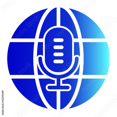 Global Icon With Trendy Solid Gradient Style