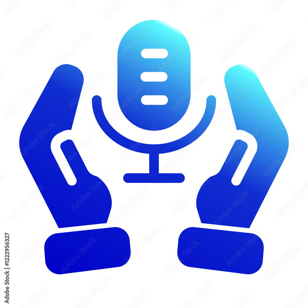 Hand Icon With Trendy Solid Gradient Style Hand Icon With Trendy Solid Gradient Style