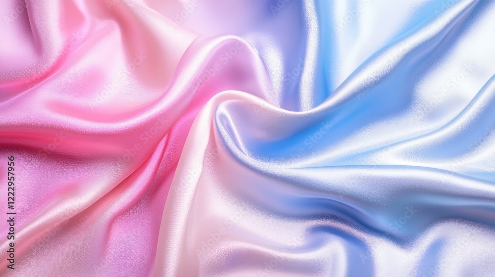 Obraz premium Soft pastel satin fabric with smooth texture and gentle light reflections creating an abstract surreal background for elegant designs.