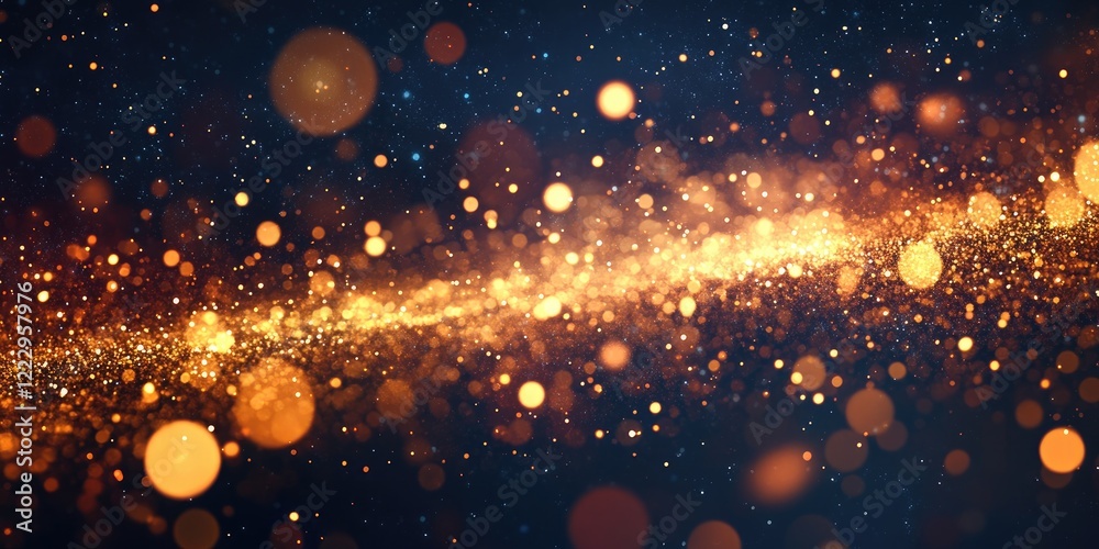 Fototapeta premium Elegant Glittering Gold and Black Background for Holiday and Christmas Promotions with Space for Text