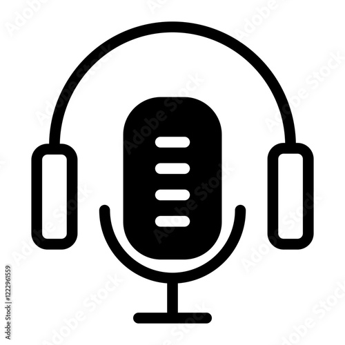 Headphone Icon With Trendy Mixed Style (Line and Glyph)