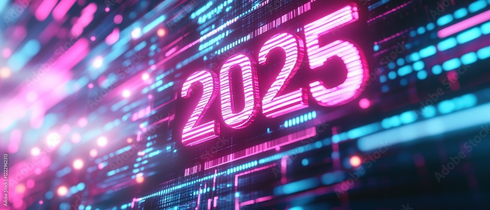 2025 digital year displayed with neon lights, showcasing technology trends, data analytics, and future innovations in finance, business growth, and digital transformation. 2025 digital year displayed with neon lights, showcasing technology trends, data analytics, and future innovations in finance, business growth, and digital transformation.