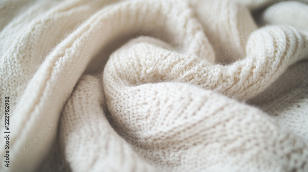 Cream Knit Texture Soft Warm Cozy Wool Fabric Background Yarn Beige Style White Woven Winter Design Cream Knit Texture Soft Warm Cozy Wool Fabric Background Yarn Beige Style White Woven Winter Design