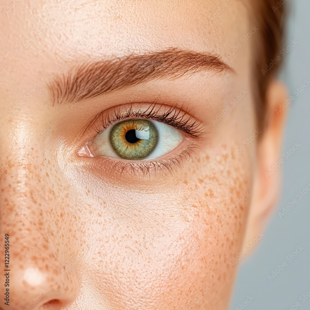 Obraz premium Close-up highlighting pigmentation near the temples