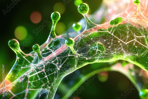 a detailed illustration of cellular structure under a microscope, emphasizing the beauty of biology and the complexity of life