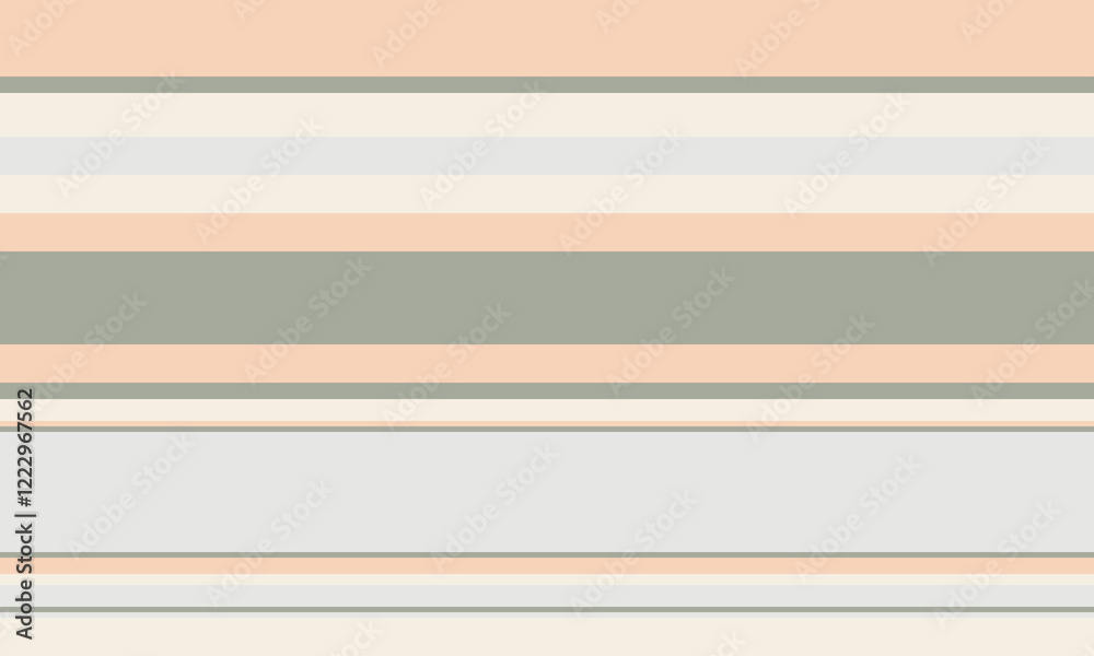 Fototapeta premium Geometric stripes seamless vector pattern with horizontal lines in varied colours, creating an abstract background. Ideal for textile design, wallpaper, or graphic prints.