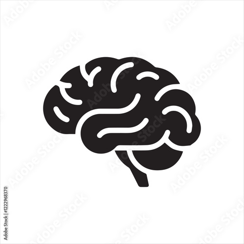 Brain or mind side view flat vector icon for medical apps and websites