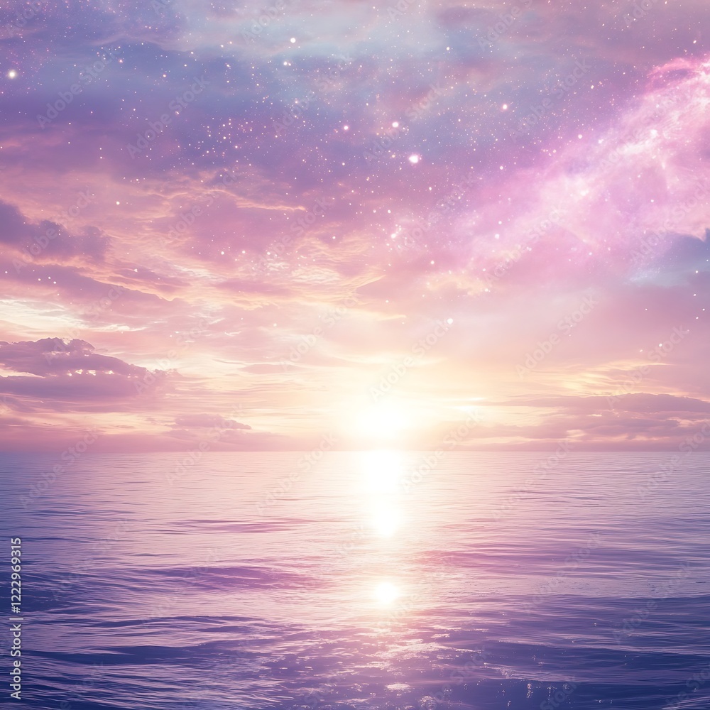 Fototapeta premium Colorful sunset over ocean 