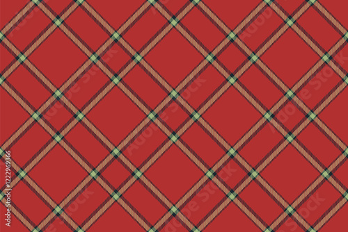 Strip check seamless plaid, indoor texture fabric tartan. Messy vector background pattern textile in red and dark colors.