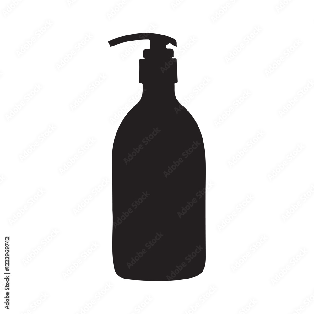 Hair Shampoo & Conditioner Bottle Silhouette Vector Illustration