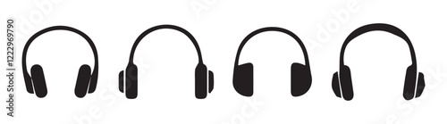 Music notes icon set,Set of musical notes icons.Black musical notes signs. Vector illustration