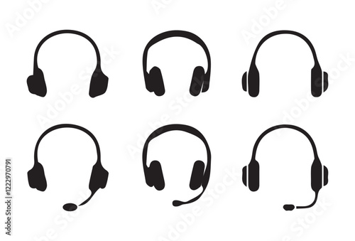 Music notes icon set,Set of musical notes icons.Black musical notes signs. Vector illustration