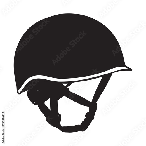 Kids Horse Riding Helmet Silhouette Vector Illustration