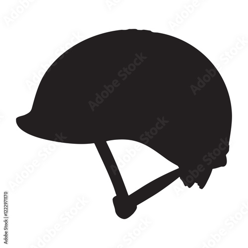 Kids Helmet Silhouette Vector Illustration