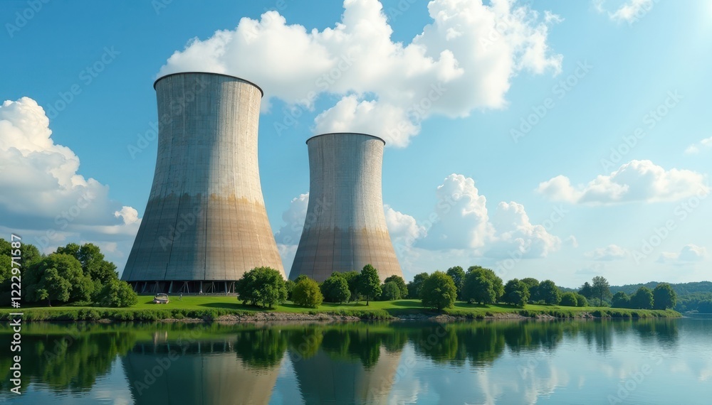 Close-up view of cooling tower at nuclear facility , ventilation, concrete, steam Close-up view of cooling tower at nuclear facility , ventilation, concrete, steam