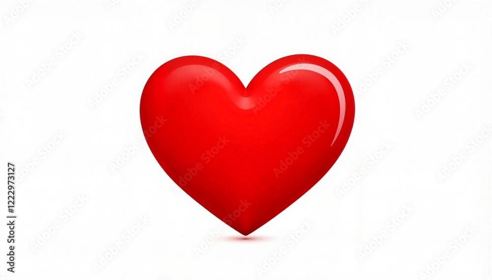 Red heart symbol on white background Red heart symbol on white background