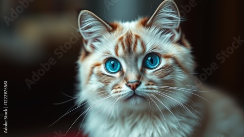 Blue-Eyed Ragdoll Cat Portrait -  Stunning Art