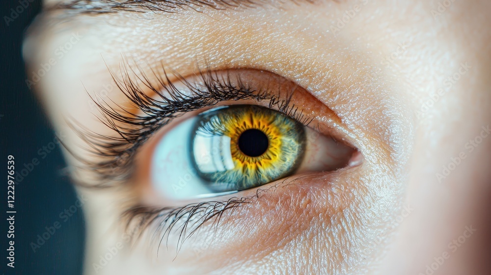 Fototapeta premium Eyes close-up with a focus on crow feet and gentle wrinkles