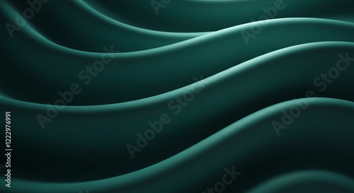 Wallpaper Mural A close-up view of a teal fabric, showcasing smooth, flowing waves Torontodigital.ca