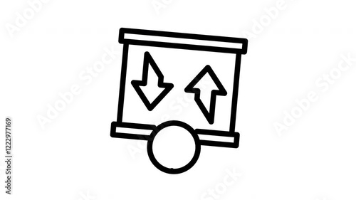 Trade exchange frame with green arrows, dollar sign, up and down symbols for financial concepts, stock market trends, investment analysis presentations.
