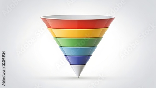 Free Download A modern template for creating a funnel diagram on a white background with clean lines and minimal colors - GFXLoad
