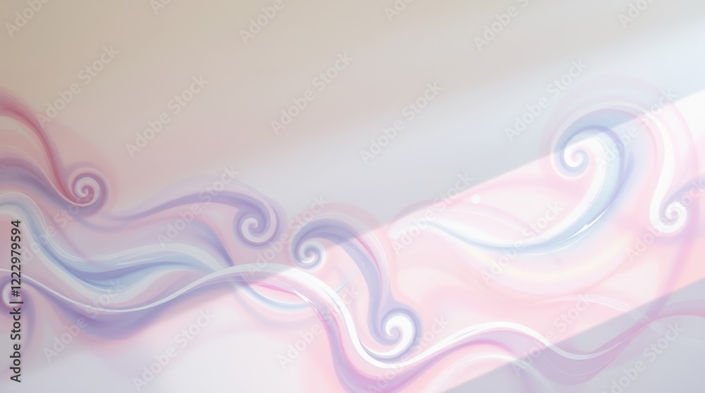 Fototapeta premium Swirling pastel clouds dance gracefully across a soft background in an ethereal moment captured at dawn