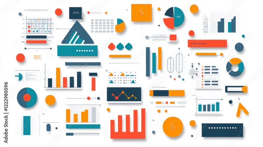 A collection of colorful data visualizations and charts for analysis and presentation. A collection of colorful data visualizations and charts for analysis and presentation.