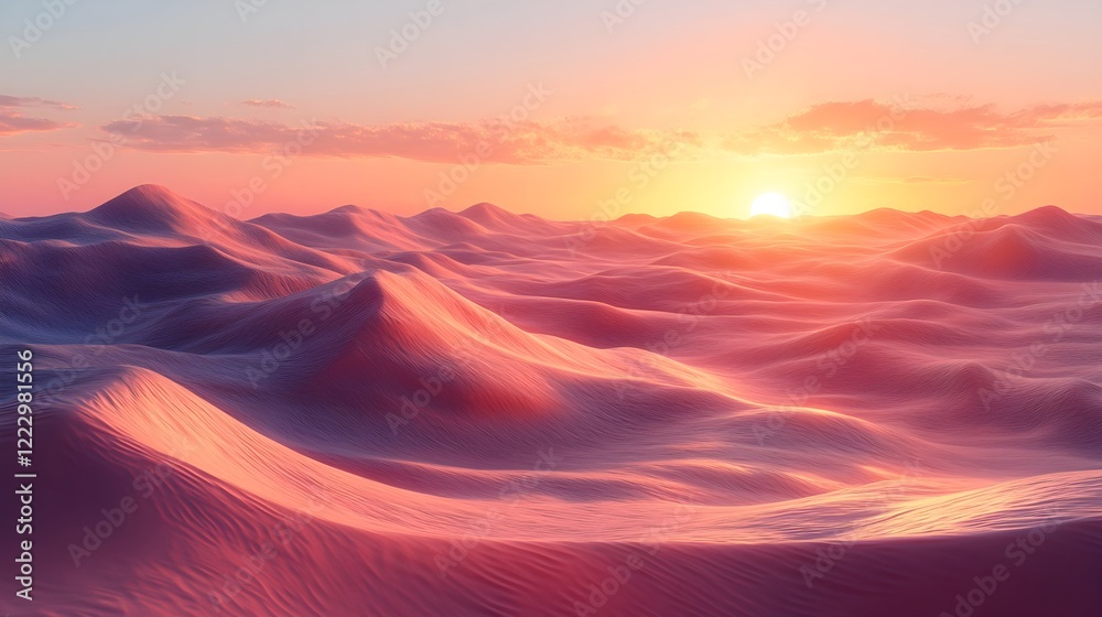 A background of rippling sand dunes under the soft light of sunset. A background of rippling sand dunes under the soft light of sunset.