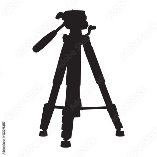 Travel Tripod for Camera Silhouette Vector Illustration