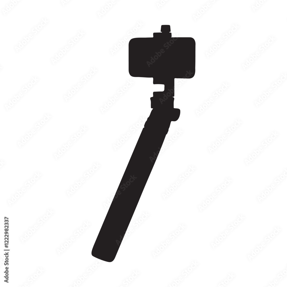 Smartphone on a Gimbal Tripod Silhouette Vector Illustration Smartphone on a Gimbal Tripod Silhouette Vector Illustration