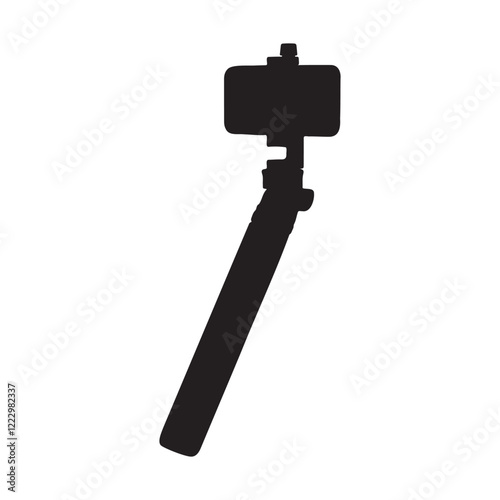 Smartphone on a Gimbal Tripod Silhouette Vector Illustration