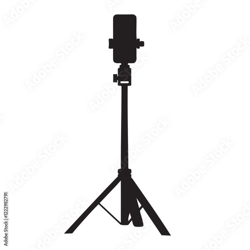 Smartphone Tripod Silhouette Vector Illustration