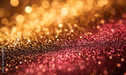 Obraz na płótnie A glamorous background of golden glitter with a stunning bokeh effect, creating a sense of luxury and sophistication. w salonie