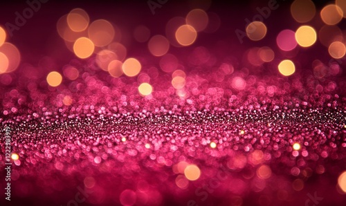 Obraz na płótnie Soft pink hues blend with shimmering golden and pink glitter in this luxury background, enhanced by a delicate bokeh effect.
w salonie