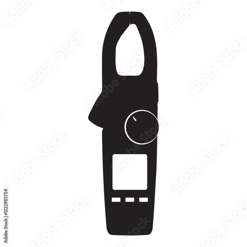 Digital Voltage Clamp Meter Wireless Silhouette Vector Illustration