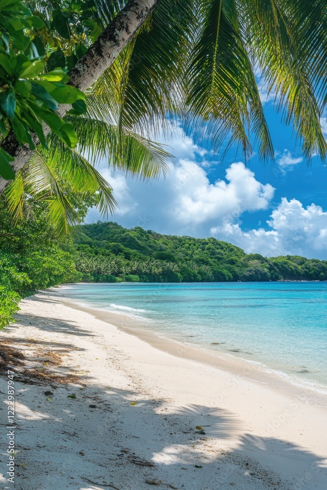 White Sandy Beach with Palm Trees White Sandy Beach with Palm Trees