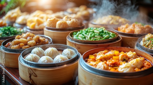 Tempting Hong Kong style morning tea feast photo